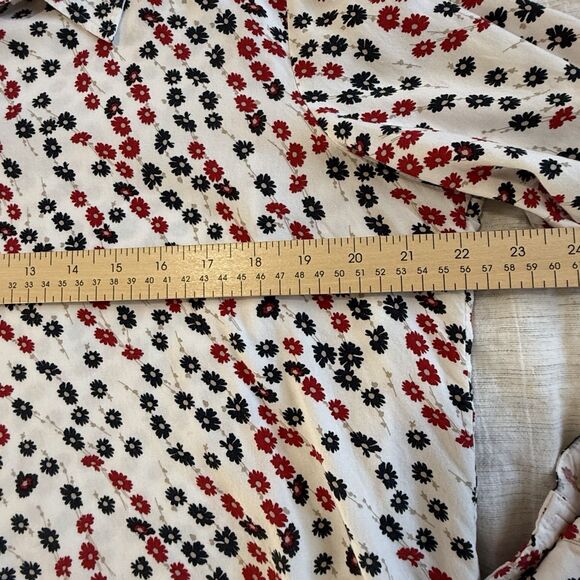 Tommy Hilfiger Women's XL Long Sleeve Ditsy Floral Button Down Top Roll Sleeve - Picture 13 of 16